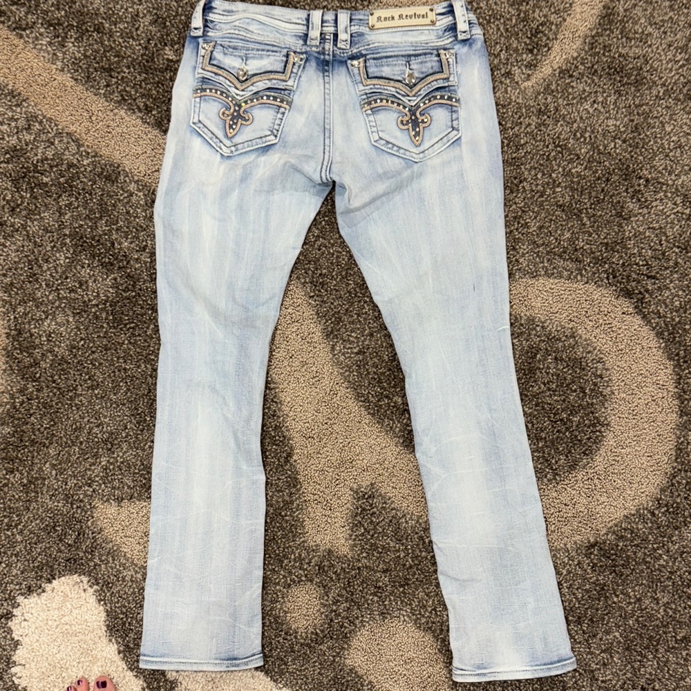 Rock Revival Faded Blue straight leg Jeans - Picture 4 of 9